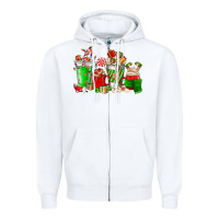 White Christmas coffee cup Zipper Hoodie - NancyCooperArtShop