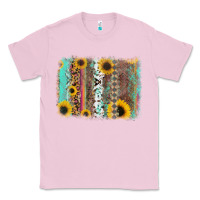 Bubblegum Pink aztec leopard turquoise sunflower background Classic Tee - RanaPortraitStore