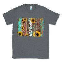 Charcoal Heather aztec leopard turquoise sunflower background Classic Tee - RanaPortraitStore