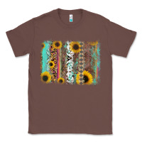 Chestnut aztec leopard turquoise sunflower background Classic Tee - RanaPortraitStore