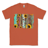 Copper aztec leopard turquoise sunflower background Classic Tee - RanaPortraitStore