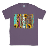 Lavender aztec leopard turquoise sunflower background Classic Tee - RanaPortraitStore