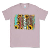 Lilac aztec leopard turquoise sunflower background Classic Tee - RanaPortraitStore
