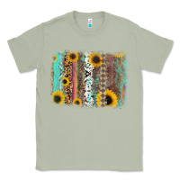Matcha aztec leopard turquoise sunflower background Classic Tee - RanaPortraitStore
