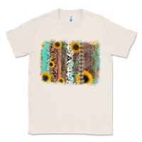 Natural aztec leopard turquoise sunflower background Classic Tee - RanaPortraitStore