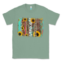 Sage aztec leopard turquoise sunflower background Classic Tee - RanaPortraitStore