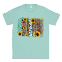 Seafoam aztec leopard turquoise sunflower background Classic Tee - RanaPortraitStore