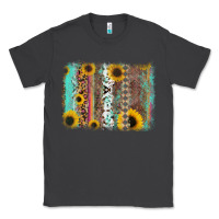 Smoke aztec leopard turquoise sunflower background Classic Tee - RanaPortraitStore