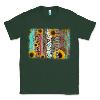 Sports Green aztec leopard turquoise sunflower background Classic Tee - RanaPortraitStore