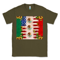 Army Green American flag mexico flag sunflower cactus Classic Tee - JahusDesignShop