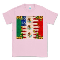 Bubblegum Pink American flag mexico flag sunflower cactus Classic Tee - JahusDesignShop
