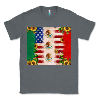Charcoal Heather American flag mexico flag sunflower cactus Classic Tee - JahusDesignShop