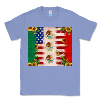 Colony Blue American flag mexico flag sunflower cactus Classic Tee - JahusDesignShop
