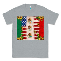 Heather Grey American flag mexico flag sunflower cactus Classic Tee - JahusDesignShop