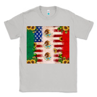 American Flag Mexico Flag Sunflower Cactus Classic Tee | Teevron