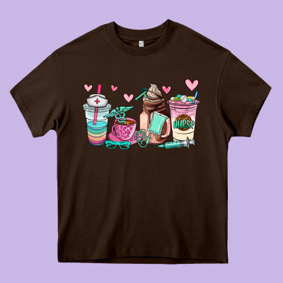 Nurse  Coffee Cup Heavy Core Tee Designed By Adodesignshop
