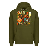Army Green eat drink and be thankful Premium Hoodie - CowGirlArtShop