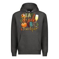 Charcoal Heather eat drink and be thankful Premium Hoodie - CowGirlArtShop