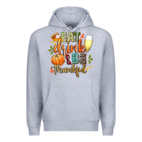 Heather Grey eat drink and be thankful Premium Hoodie - CowGirlArtShop
