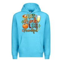 Ocean Blue eat drink and be thankful Premium Hoodie - CowGirlArtShop