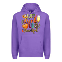 Purple eat drink and be thankful Premium Hoodie - CowGirlArtShop
