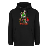 Black mooey christmas holstein cow Heavyweight Hoodie - CowGirlArtShop