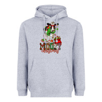 Heather Grey mooey christmas holstein cow Heavyweight Hoodie - CowGirlArtShop
