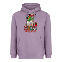 Lavender mooey christmas holstein cow Heavyweight Hoodie - CowGirlArtShop