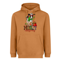 Mooey Christmas Holstein Cow Heavyweight Hoodie | Teevron