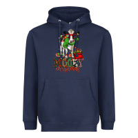 Navy mooey christmas holstein cow Heavyweight Hoodie - CowGirlArtShop