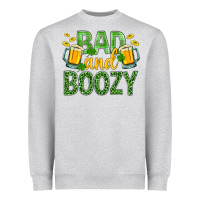 Heather Grey Bad And Boozy St. Patricks Heavyweight Sweatshirt - BundleAndBundleShop