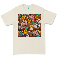 Bone cow and western seamless pattern Premium Tee - BundleAndBundleShop
