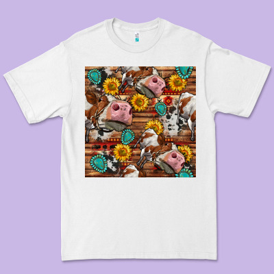 Cow And Western Seamless Pattern Premium Tee Designed By Bundleandbundleshop