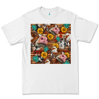 White cow and western seamless pattern Premium Tee - BundleAndBundleShop
