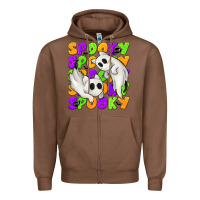 Chestnut Spooky with Ghost Cats Zipper Hoodie - texasbilliewilder
