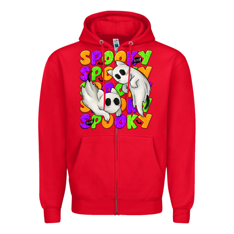 Spooky With Ghost Cats Zipper Hoodie by texasbilliewilder | Teevron