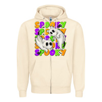 Sandshell Spooky with Ghost Cats Zipper Hoodie - texasbilliewilder