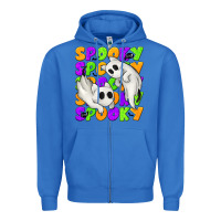 True Royal Spooky with Ghost Cats Zipper Hoodie - texasbilliewilder