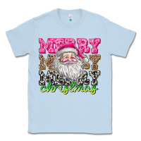 Dusty Blue merry merry merry christmas Classic Tee - CowhideDigitalArt