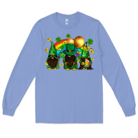 Colony Blue St. Patrick's afro gnomies with rainbow Long Sleeve Tee - BundleAndBundleShop