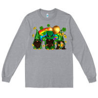 Heather Grey St. Patrick's afro gnomies with rainbow Long Sleeve Tee - BundleAndBundleShop
