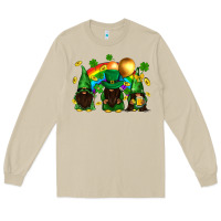 Mushroom St. Patrick's afro gnomies with rainbow Long Sleeve Tee - BundleAndBundleShop