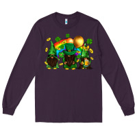 Plum St. Patrick's afro gnomies with rainbow Long Sleeve Tee - BundleAndBundleShop