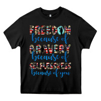 Black freedom because of bravery because of selflessness because of you Heavy Core Tee - JahusDesignShop