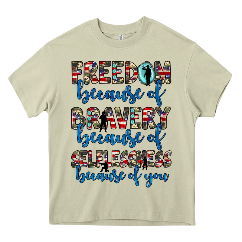 Freedom Because Of Bravery Because Of Selflessness Because Of You Heavy Core Tee by JahusDesignShop | Teevron