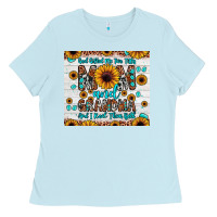 Baby Blue god gifted me two titles mom and grandma and i rock them both Ladies Tee - JahusDesignShop