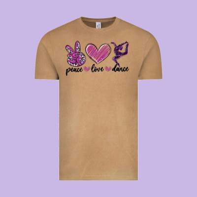 Peace Love Dance Vintage Tee Designed By Maliassmallbusiness