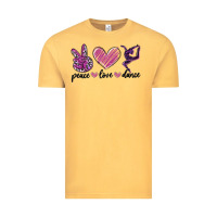 Vintage Mustard peace love dance Vintage Tee - MaliasSmallBusiness