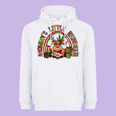 Mommys Little Reindeer Christmas Heavyweight Hoodie Designed By Cowgirlartshop