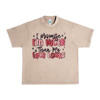 French Oak i promise i'm nicer than my face looks Urban Heavy Tee - MaliasSmallBusiness